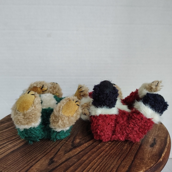 Boyd's Santa Jointed Brown Bears in Red Santa Outfit Green Santa Outfit Hat - Picture 13 of 16